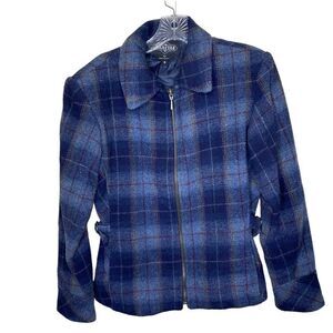 Braetan Vintage Blue Wool Blend Full Zip Lined Coat Small